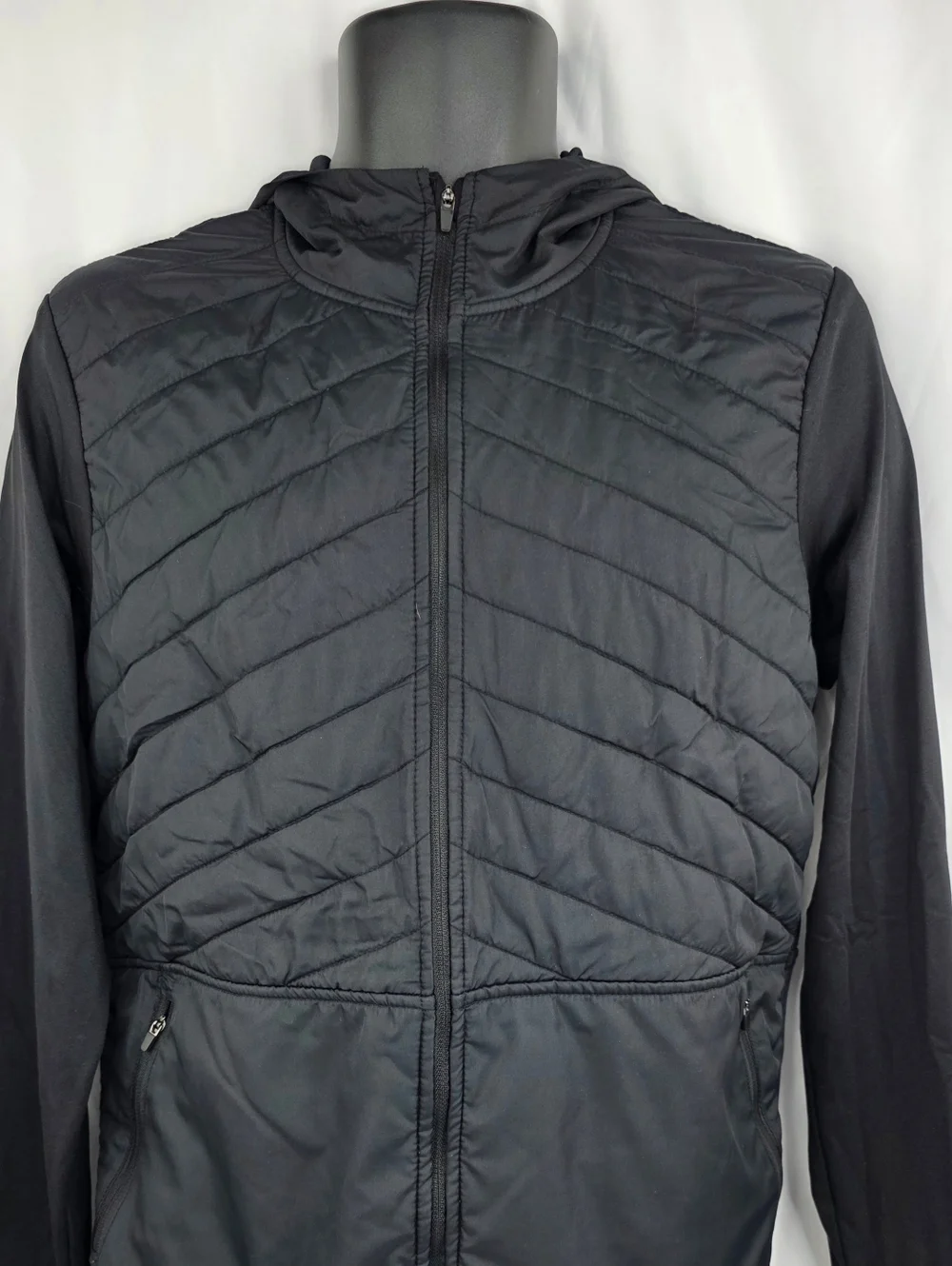 Skora Men's Black Hooded Light Quilted Running Jacket Size Small (35-36) AG-3465 - Picture 5 of 13